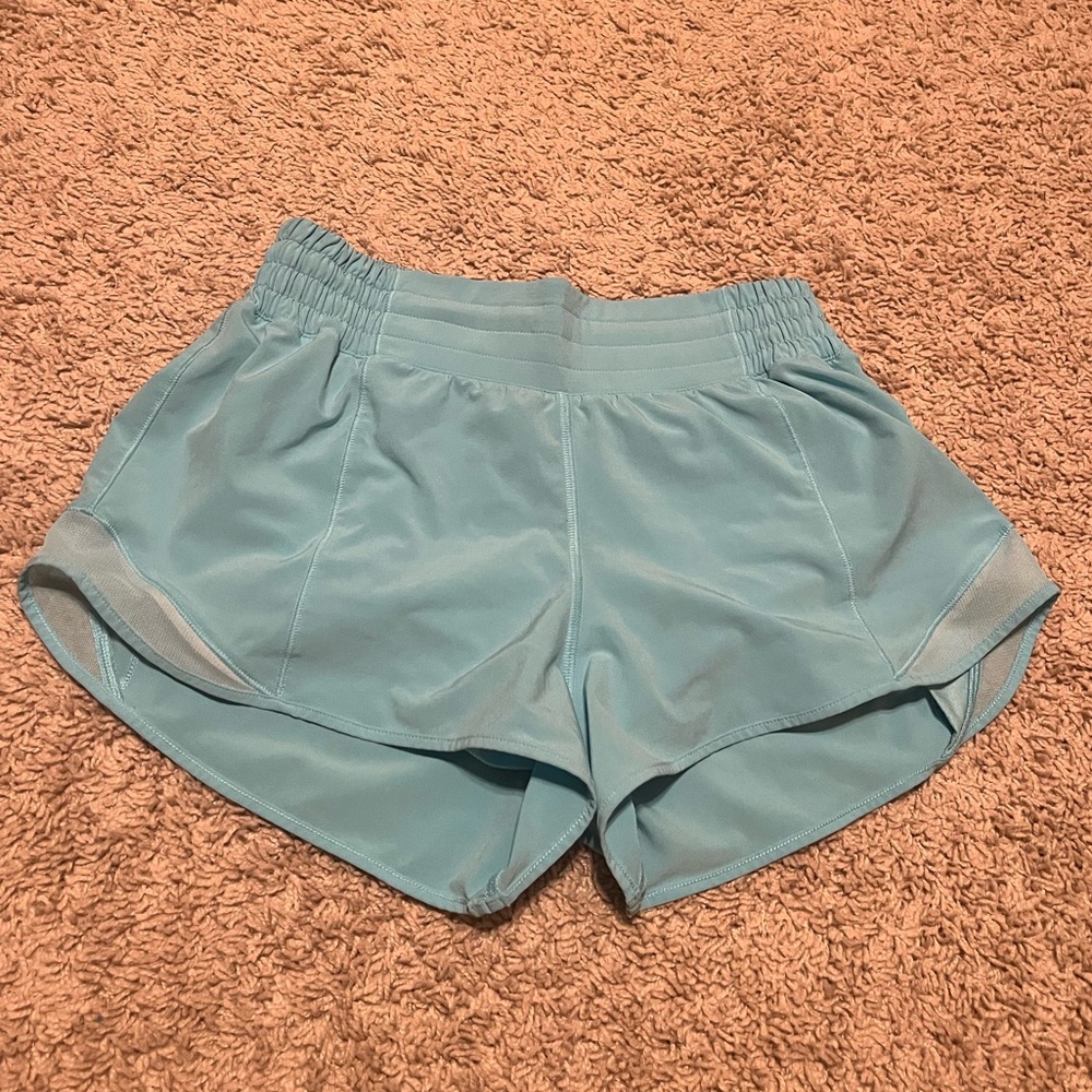lululemon hotty hot high rise shorts 2.5 ice blue